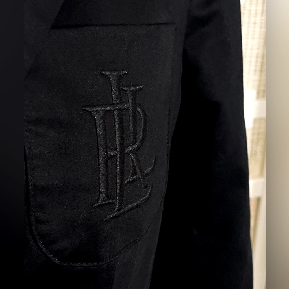 VINTAGE RALPH LAUREN BLACK LINED PEARLIZED BUTTONS VINTAGE RETRO CREST LOGO - Picture 3 of 16